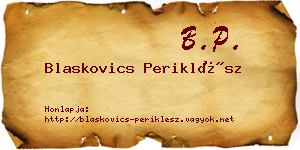 Blaskovics Periklész névjegykártya